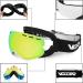 VGOOAR OTG Ski Goggles - Borderless Design Anti-Fog Coating UV400 Protection for Men & Women - Premium Gold Snow Glasses - Buy Online on GoSupps.com