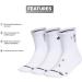 adidas Originals Men's 3.0 Mid-Crew Socks 3-Pack - White/Black - Large - Buy Online on GoSupps.com