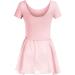 Arshiner Girls 2PCS Short Sleeve Ballet Leotards with Sequined Dance Skirt | 8-9 Years | Ballet Pink - Buy Online on GoSupps.com