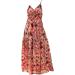 Summer New Thin Shoulder Strap Gathered Frilly Floral Print Dress Long Sleeve Dresses for plus Size Bridesmaids Red Small - Buy Online on GoSupps.com