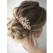 Latious Gold Crystal Bridal Hair Comb - Leaf Hair Piece for Women | Wedding Hair Clip Accessories - Buy Online on GoSupps.com