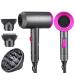 Ionic Hair Dryer Professional Hair Blow Dryer Hot/Cold Air 1800W Powerful AC Motor Negative Ion Hairdryer Fast Drying 2 Speed/3 Heating with 2 Nozzles&1 Diffuser for Women Men Kids Salon Travel Gray&pink