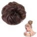 Messy Updo Hairpiece Scrunchy Scrunchie Hair Bun Extension Chestnut Brown Curly Hair Ribbon Ponytail Extensin Donut Hair Chignons Normal Chestnut Brown