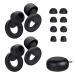 Ear Plugs for Sleeping Noise Cancelling 2 Sets Reusable Earplugs Hearing Protection 30dB Soft Silicone Ear Plugs for Concerts Party Focus - 8 Pairs Ear Tips in XS/S/M/L - Black