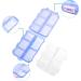 Zuihug Travel Pill Organizer - 10 Compartment Compact Pill Box - Portable Pill Holders for Wallets - Blue - Buy Online on GoSupps.com