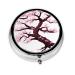 Cherry Blossoms Treeround Pill Box 3 Compartment Round Pill Box Organizer Portable Travel Pill Box for Traveling.
