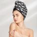 Super Absorbent Microfiber Hair Towel Wrap | Abstract Geometric Texture for Long Curly & Thick Hair - Quick Dry Coral Velvet for Women - Buy Online on GoSupps.com