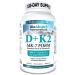 Vitamin D3 1000 IU + Vitamin K2 MK-7 (120 mcg). 330-Day Supply Of Vitamin D3 K2. Organic Coconut Oil Base For Optimal Absorption of K2 D3 Vitamin Supplement (330 Softgels of Vitamin D K2)