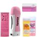 Roll on Wax Kit Wax Roller Kit with Honey and Rose Wax Cartridges Roll on Wax Warmer for Women & Men Sensitive Skin Roller Wax Kit for Hair Removal with 100 Wax Strips 10 Wipes