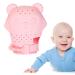 Gruwkue Bear Silicone-Bit glove |Baby bite ring toys practical bite gloves-anti-drop-silicone bite gloves with adjustable straps for 3 Onate Rosa