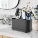 Shop Aoreun Waterproof Silicone Toothbrush Holder - Electric Organizer with Suction Cup & Adjustable Partitions - Black Bathroom Rack - Buy Online on GoSupps.com