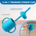 Baby Feeding Set - Silicone Bib, Suction Divided Bowl, Spoon, Fork - Toddler Utensils for Baby Led Weaning - Blue (6 Months) - Buy Online on GoSupps.com