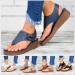 Creev Women's Orthopedic Open Toe Sandals - Breathable PU Leather Summer Footwear for Beach & Outdoor Walking (White 40 EU | Brown 42 EU | Blue 35 EU) - Buy Online on GoSupps.com