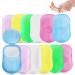 Pack of 12 Sets Travel Camping Hiking Washing Hand Bath Toiletry Sheets Paper Soap Slide Foaming Box (Color May Vary)