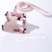 Fueegue Cat Harness with Leash Escape Proof Adjustable Soft for Cats and Dogs Puppy Harness Pink Bow Tie M