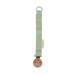 Filibabba pacifier chain made of organic cotton and wood |21 cm |Pacifier chain for boys and girls |Nickel-free metal clips |With silicone ring for attaching |Danish design (Tender Green)