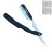 Black Silver Barber Staright Edge Salon Hair Cut Razor 100% Stainless Steel with 10 Blades by "FLAME STAR"