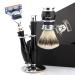 Men's Shaving Kit: 5 Edge Safety Razor Silver Tip Badger Hair Brush & Stand - Perfect Gift for Men - Buy Online on GoSupps.com