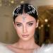 LOVFOIVER Bridal Headpieces for Wedding  Rhinestone Forehead Headband Hair Accessories for Bride Silver