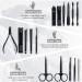 Leipple Manicure Set Professional Pedicure Kit Nail Care Tools - 16 in 1 Stainless Steel Nail Clippers Tools - Grooming Kit with Luxurious Leather Travel Case (Black) - Buy Online on GoSupps.com
