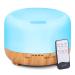 Moisturnt oils diffuser aroma humidifier: 500ml diffuser with remote control ultrasound electrical aromatherapy fiery - yellow wood grain