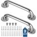 2 Pack Shower Grab Bar Chrome Stainless Steel Bathroom Grab Bar Shower Handle Bathroom Balance Bar Safety Hand Rail Support - Handicap Elderly Injury Senior Assist Bath Handle (12 Inch)