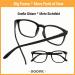 DOOViC Blue Light Filter Reading Glasses - Prescription Square Frame | Large Lenses 3.5x - Black - Buy Online on GoSupps.com