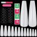 Rosy Finch XXL Extra Long Coffin Stick on Nails - White 2, Long Press Acrylic False Nails with Glue & File for Women - Buy Online on GoSupps.com