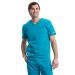Cherokee Men's V-Neck Scrub Top with Mesh Yoke and Side Panels for Extra Breathability WW603 Medium Teal Blue