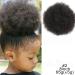 10-Inch High Puff Afro Curly Wig Ponytail - Synthetic Kinky Hair Bun & Clip-In Drawstring - Color 2 - Buy Online on GoSupps.com