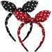 TOBATOBA Bow Headbands for Women Girls Red Headband Black Headbands for Women 2 Pack Polka Dot Headbands Cute Bunny Ears Headbands Vintage Bandana Headbands Hair Accessories for Women Girls