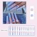 qazaa 24Pcs Pink Blue Gradient Camellia False Nails Long Coffin Nail Tips Detachable Press on Nails Manicure Glitter Nails - Buy Online on GoSupps.com