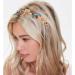IYOU Boho Pearl Headband Multicolor Shiny Crystal Hair Band Double Wedding Prom Hair Accessories for Women (Gold Butterfly) - Buy Online on GoSupps.com