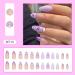 24 Pcs Almond Medium Long French Press on Nails with Purple Heart Design - Manicure Tool Kit Included - Buy Online on GoSupps.com