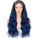 22 Inch Dark Blue Headband Wig for Black Women - Synthetic Glueless Long Wavy Wig with Attached Headbands for Natural Look - Buy Online on GoSupps.com