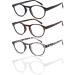 EYEURL 4-Pack Small Round Reading Glasses - Blue Light Blocking TR90 Eyeglasses for Men & Women - Neck Hanging 1.5x Readers - Buy Online on GoSupps.com