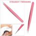 Yutou 3-Piece Pink Lash Tweezers Set | Stainless Steel Eyelash Extension Tools Straight & Curved Precision for False Eyelashes - Buy Online on GoSupps.com