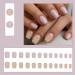 Justotry 24-Piece Purple & Nude Press-On Nails | Glossy Angular French Fake Nails for Women | Medium Motif Square Fingernails - Buy Online on GoSupps.com