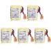 5 Pack 6V 2200mAh BR-AGCF2W Battery Replacement for A98L-0031-0011 Battery with Brown Plug Yellow