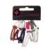 Pack of 6 two-tone hair ties with knots color mix