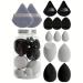 14 Makeup Sponge Set Makeup Sponge Blender Blender Sponges for Liquid Cream and Powder Multi-colored Beauty Sponge & Powder Puff Versatile Wet & Dry Use Black