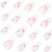 Medium length simple French white dot diamond sparkling diamond almond shaped false nails French Tip Press on Nails with Nail Tips Acrylic False Nails Cute Artificial Nails for Women and Girls - Buy Online on GoSupps.com