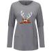 Plus Size Women's Christmas V Neck Sweatshirt - Funny Xmas Graphic Tunic Blouse | Holiday Shirts - Gray - X-Large - Buy Online on GoSupps.com