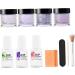 Kit de poudre de trempage pour ongles 4 couleurs sans danger pour la peau comprend une base activatrice/couche finition un pinceau un b ton tampon violet bleu longue dur e pour d butants - Buy Online on GoSupps.com