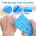 3PCS Exfoliating Bath Sponge Set - Soft Shower Brush for Dead Skin Removal - Adult & Baby Use - Buy Online on GoSupps.com