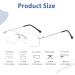 Rimless Bifocal Reading Glasses - Photochromic Sunglasses | Blue Light Blocking Titanium | UV Protection for Men & Women | 2.0x Magnification - Buy Online on GoSupps.com