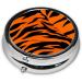 Round Mini Travel Pill Organizer - 2.0x2.0x0.7 Tiger Stripes Orange - International Shipping Available - Buy Online on GoSupps.com