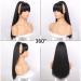 G&T Yaki Drawstring Ponytail with Bangs - 24 Inch Long Synthetic Hair Extension for Black Women - Clip in Ponytail for Daily Party Use (1B) - Buy Online on GoSupps.com