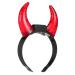 LIFKOME Devil Horns Headband Led Devil Ears Headband Glow in the Dark Halloween Devil Costume Accessory for Themed Party Cosplay Hairband Red