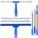 Window Squeegee Cleaner Professional Window Cleaning Tool Kit Squeegee and Scrubber with 53inch Stainless Steel Pole Removable Glass Cleaning Tools for Car Home Window CA Three -piece set (connected rod model) - Buy Online on GoSupps.com